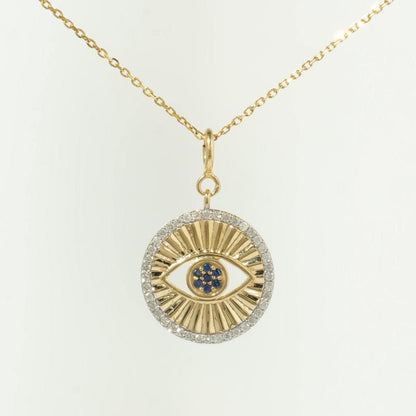 Evil Eye Sapphire Diamond Charm