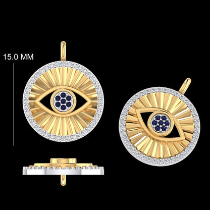 Evil Eye Sapphire Diamond Charm