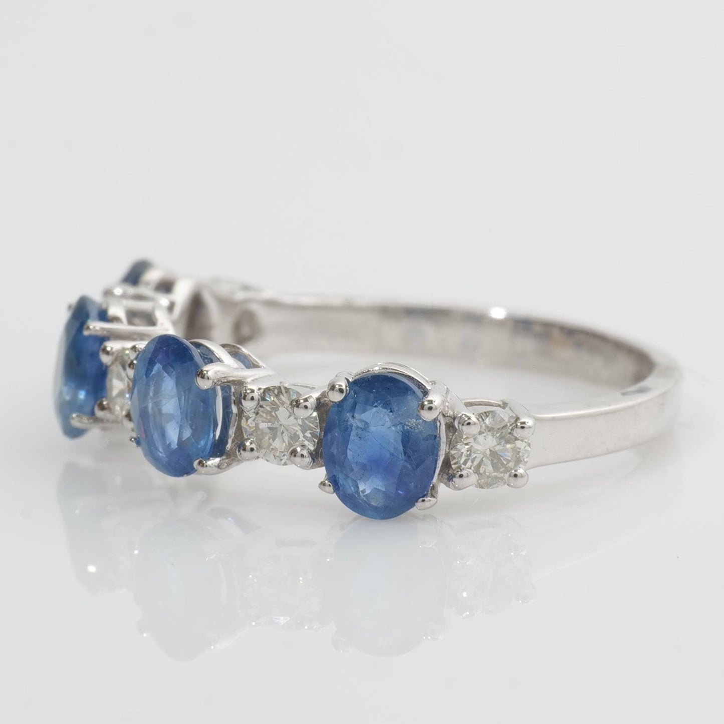 Blue Sapphire Natural Diamond Stacking Band Ring