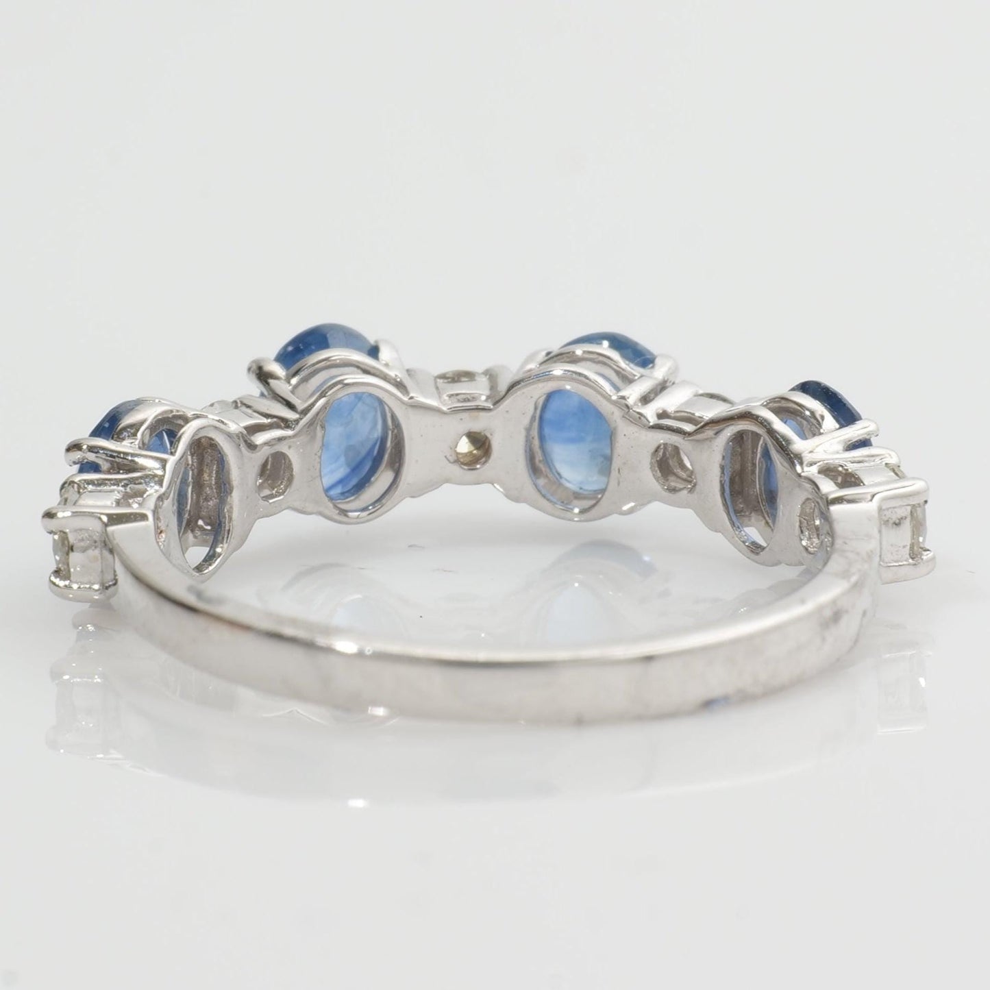 Blue Sapphire Natural Diamond Stacking Band Ring