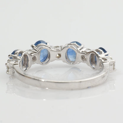Blue Sapphire Natural Diamond Stacking Band Ring