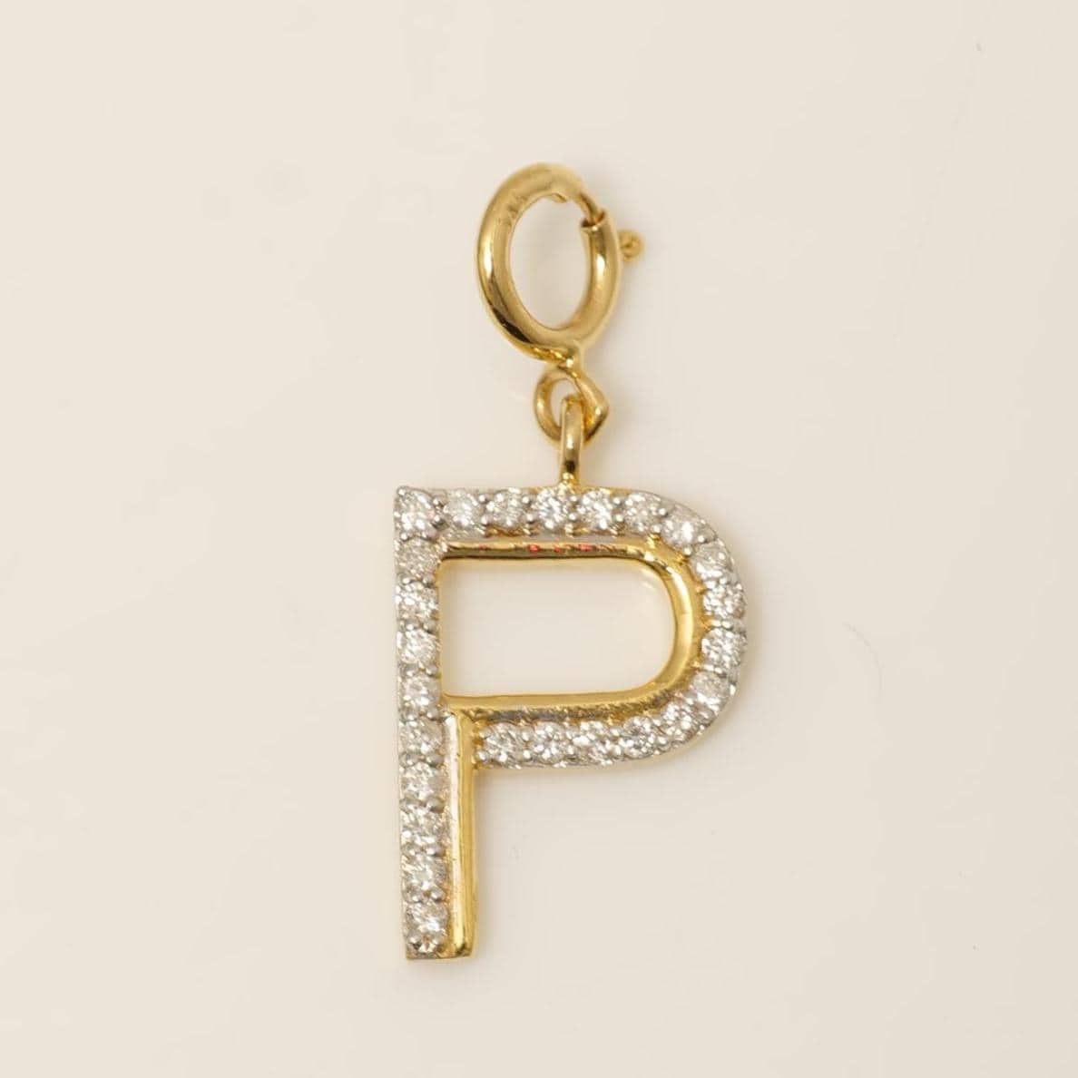 14K Gold Diamond Letter Charm