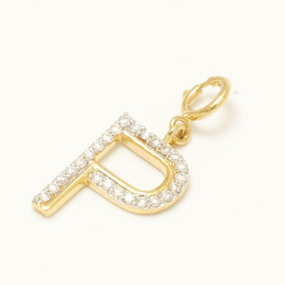 14K Gold Diamond Letter Charm