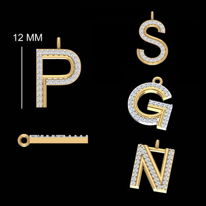14K Gold Diamond Letter Charm