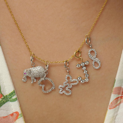 Bezel Diamond Initial Charm