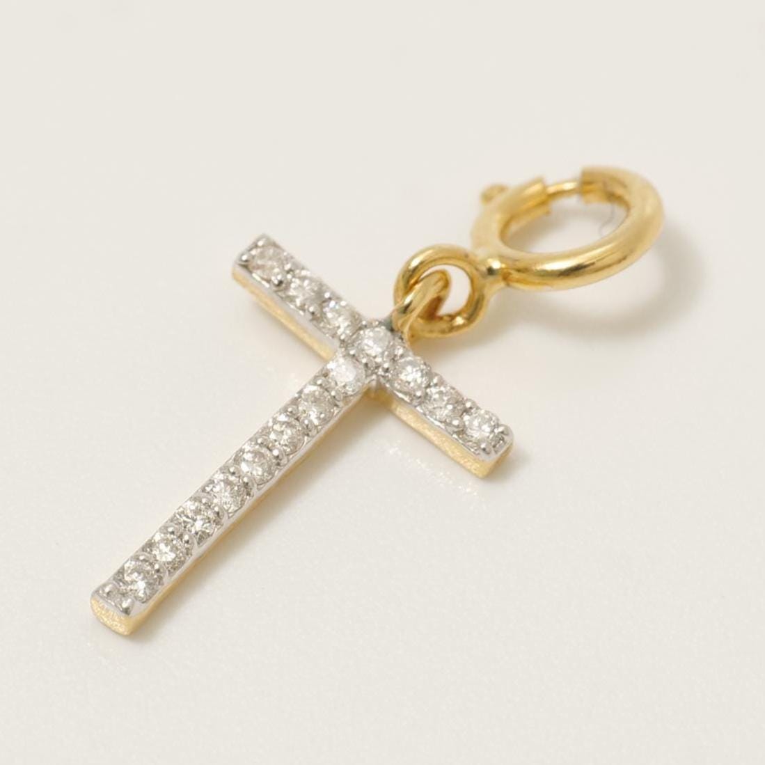 Natural Diamond Initial Charm in 14K Gold