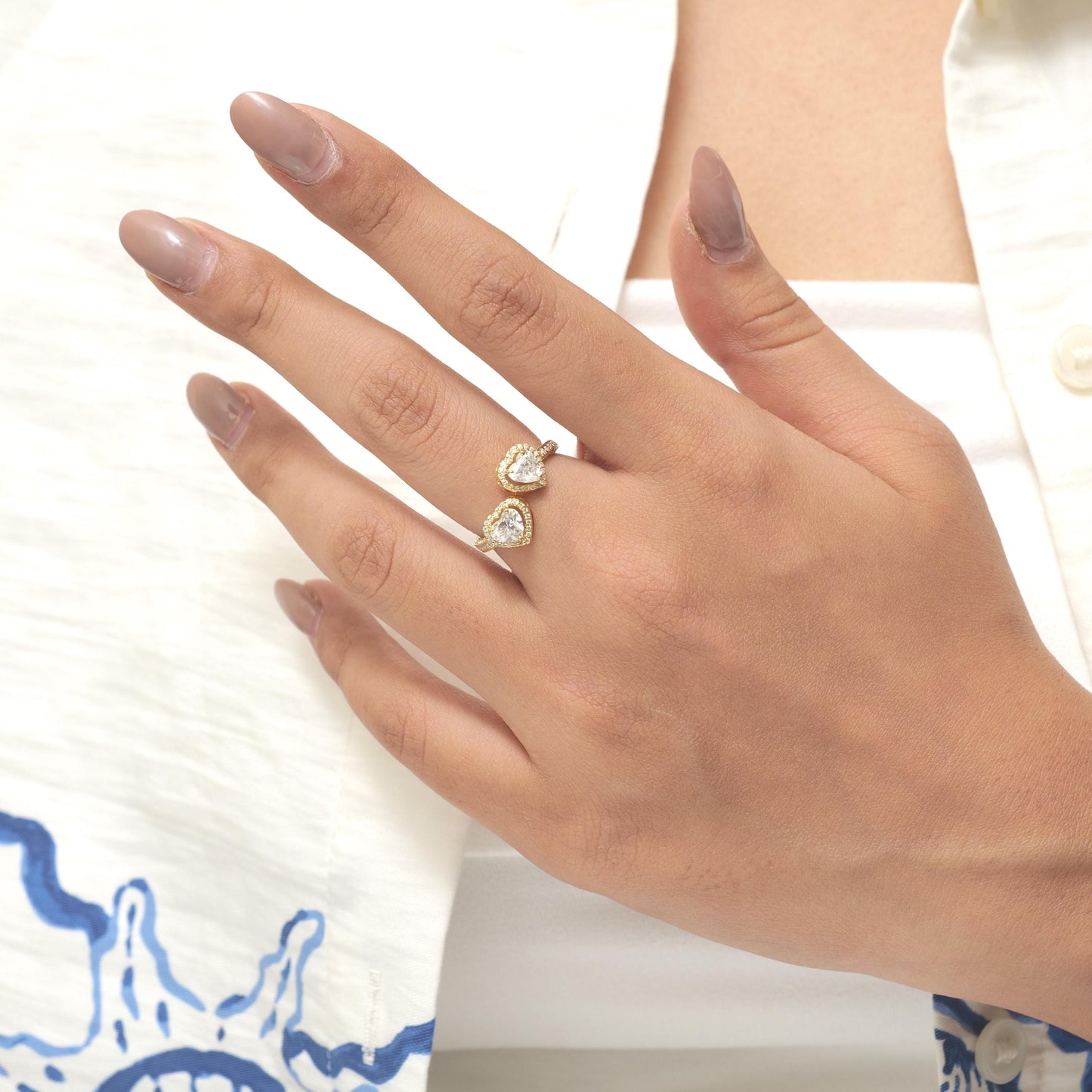 Heart Diamond Bypass Ring