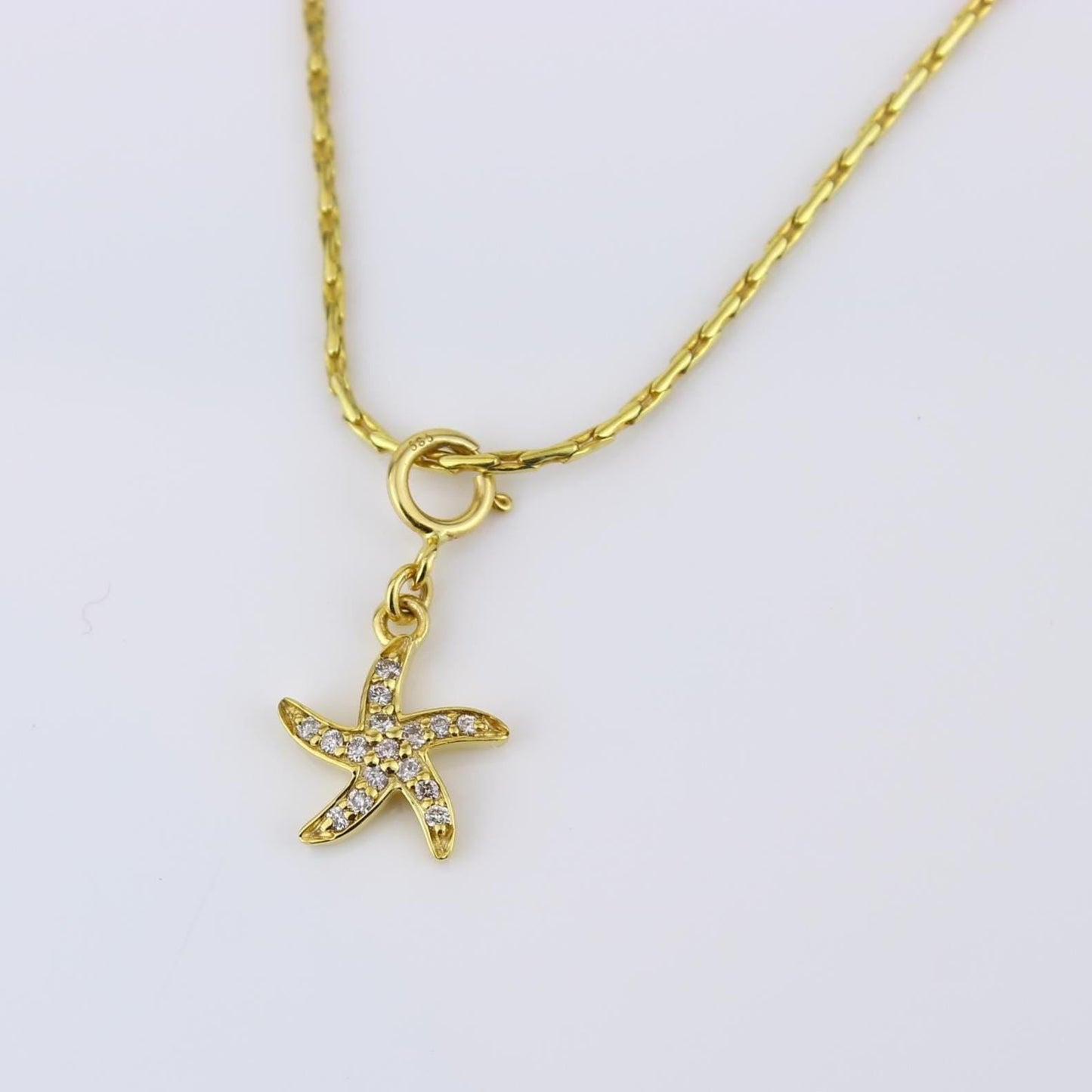 Starfish Diamond Pendant Necklace