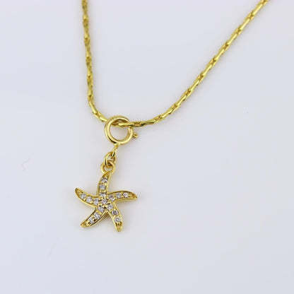 Starfish Diamond Pendant Necklace