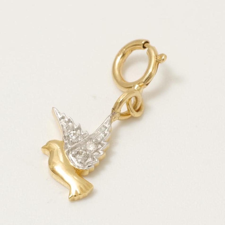Diamond Bird Charm Pendant