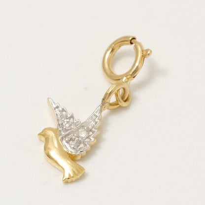 Diamond Bird Charm Pendant