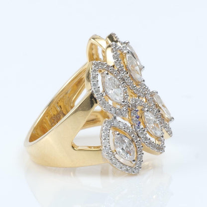 Double Row Marquise Diamond Ring