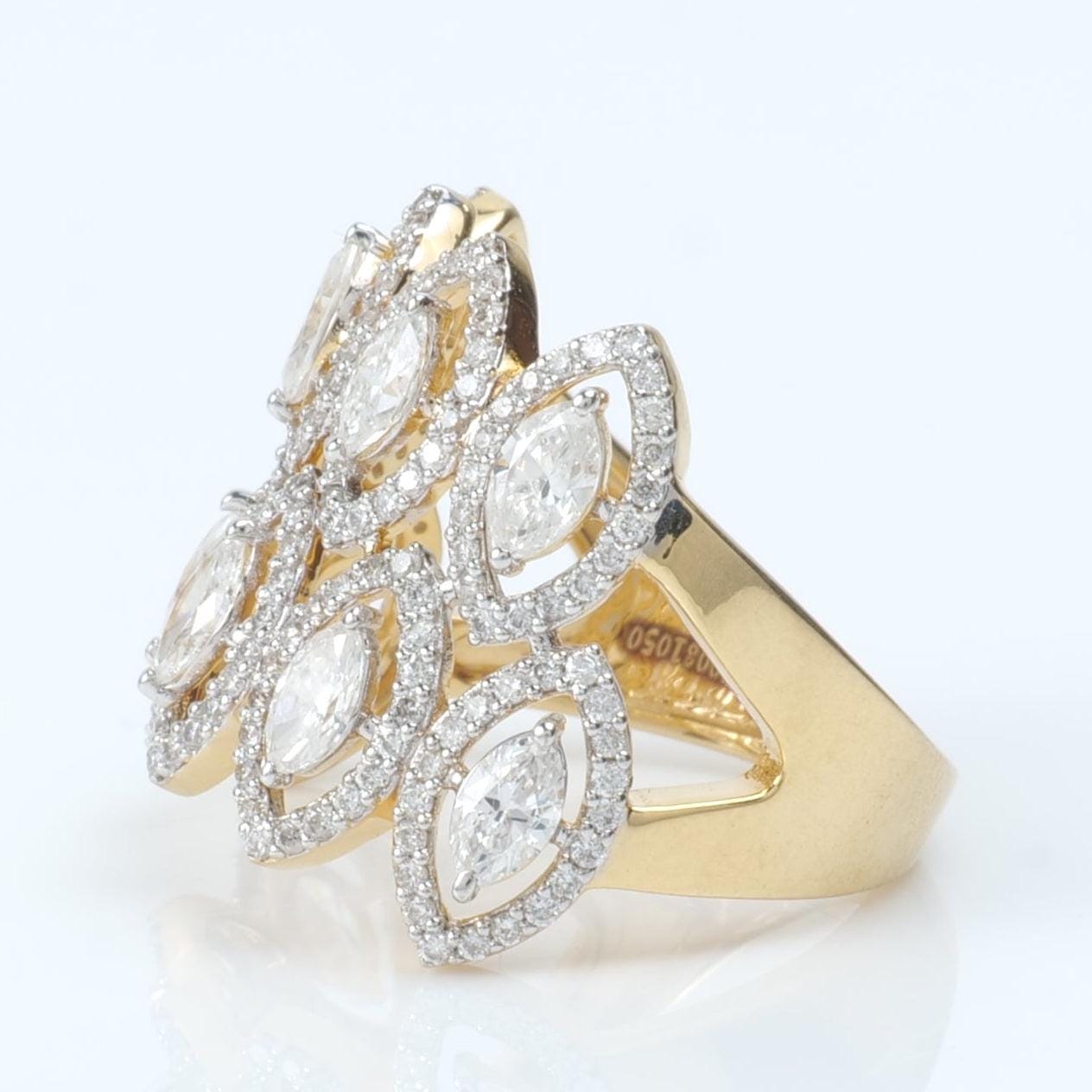 Double Row Marquise Diamond Ring