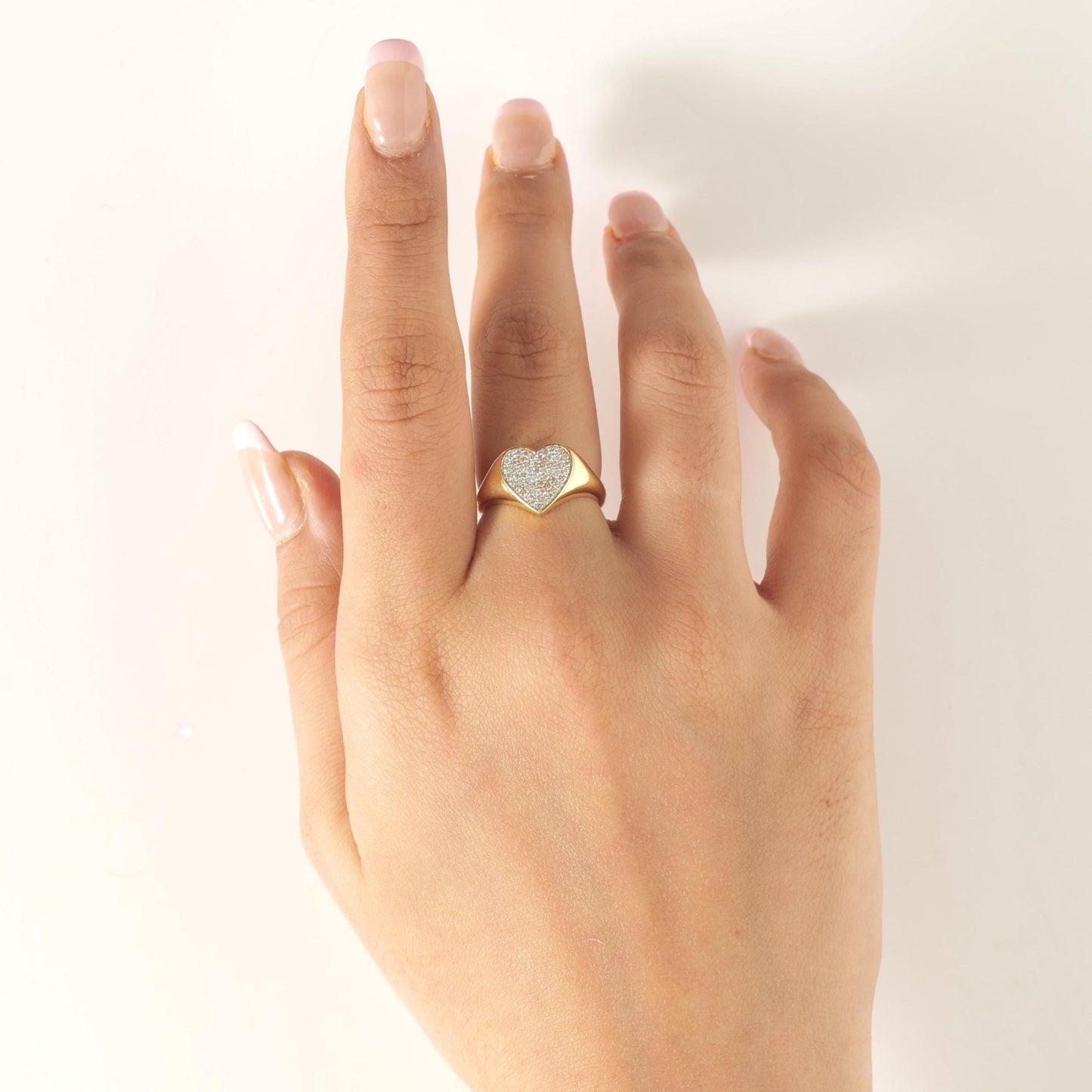 Heart Signet Diamond Ring