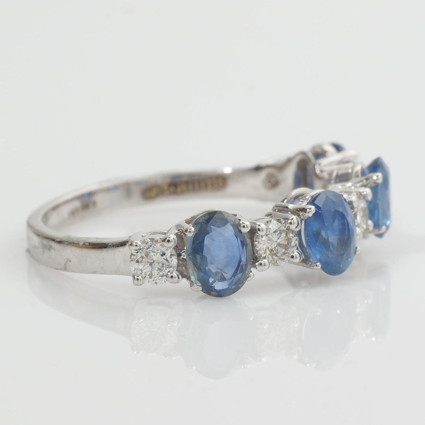 Blue Sapphire Natural Diamond Stacking Band Ring