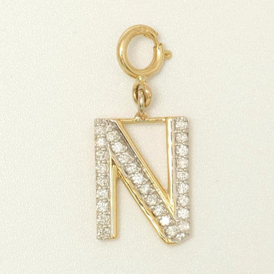 14K Gold Diamond Letter Charm