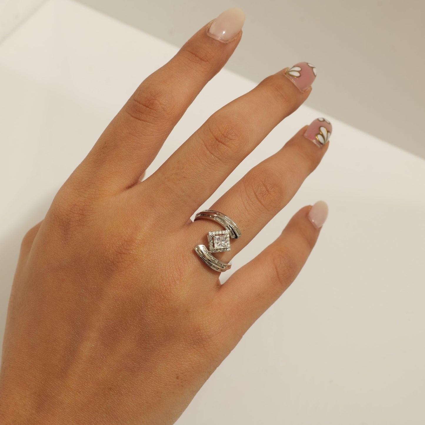 Princess Halo Natural Diamond Ring