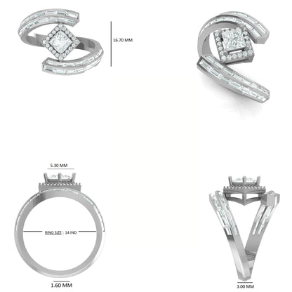 Princess Halo Natural Diamond Ring
