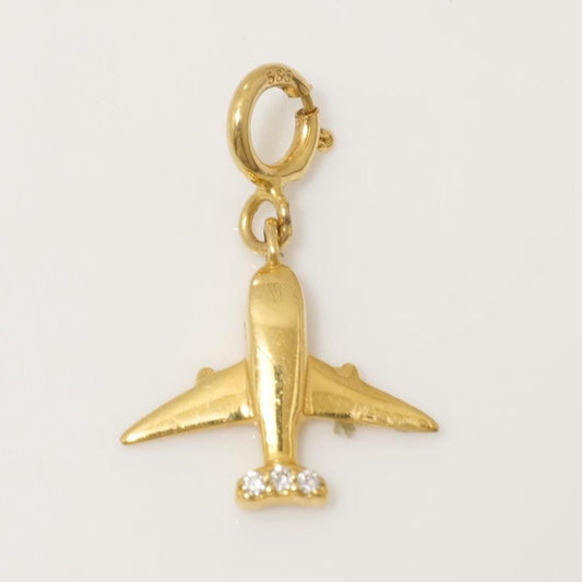 Diamond Airplane Charm Pendant