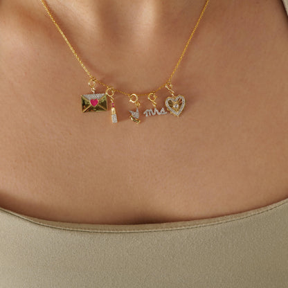Diamond Bird Charm Pendant