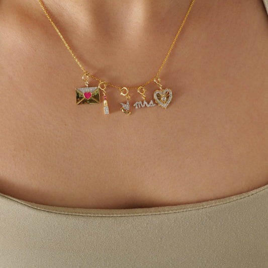 Diamond Bird Charm Pendant
