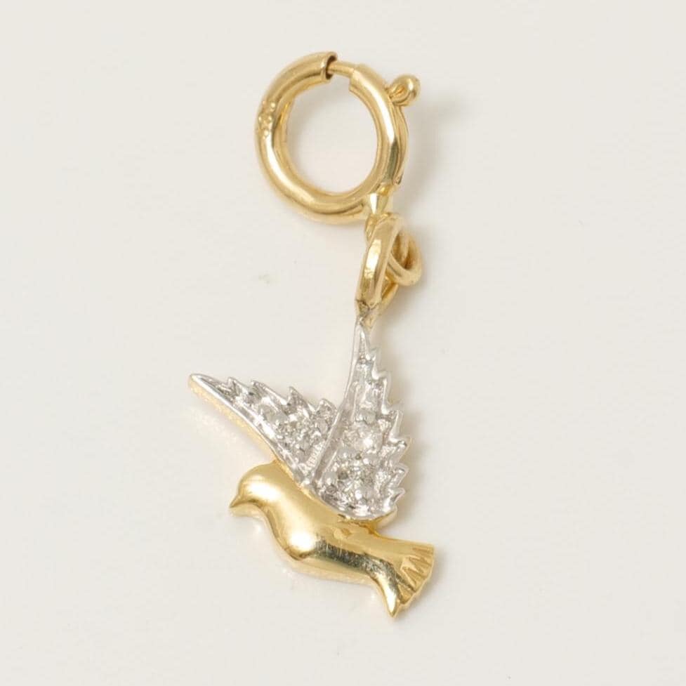 Diamond Bird Charm Pendant