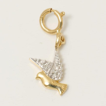 Diamond Bird Charm Pendant