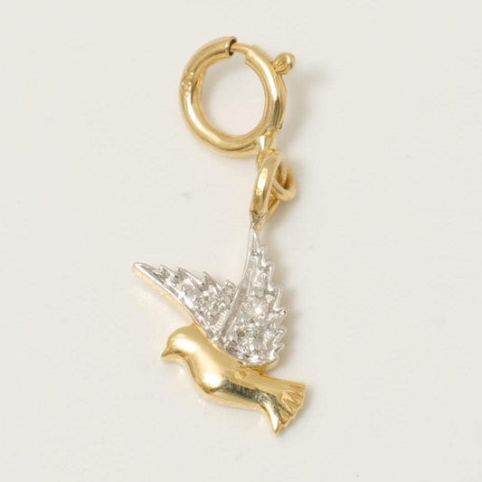 Diamond Bird Charm Pendant