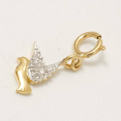 Diamond Bird Charm Pendant