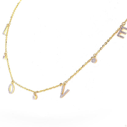 Dangle Love Letter Diamond Necklace