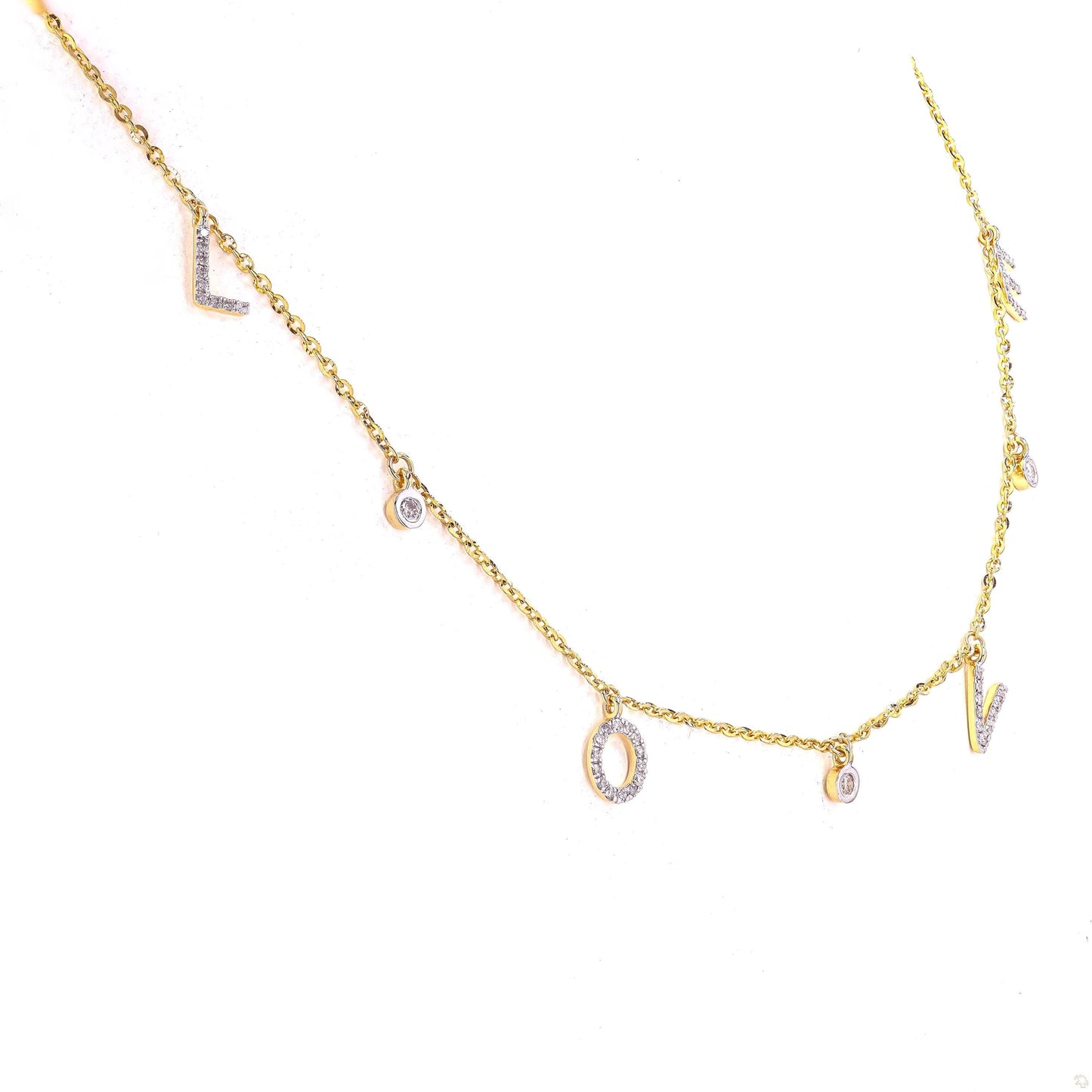 Dangle Love Letter Diamond Necklace