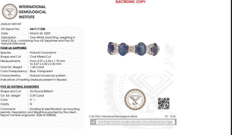 Blue Sapphire Natural Diamond Stacking Band Ring