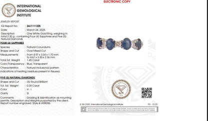 Blue Sapphire Natural Diamond Stacking Band Ring
