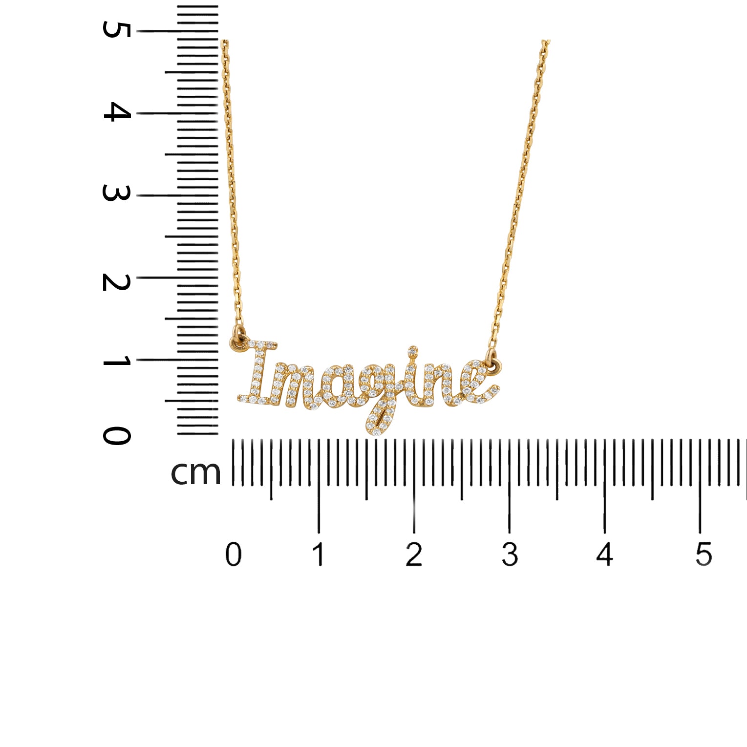 Imagine Script Diamond Necklace — SJKJP532