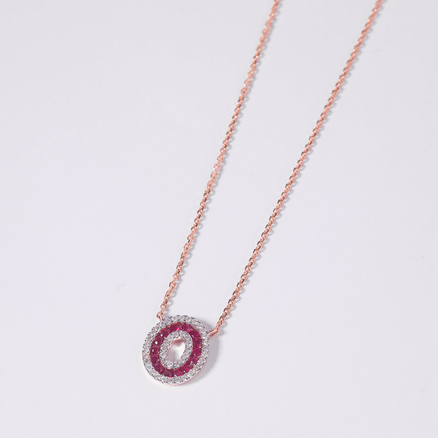 Ruby Halo Pendant Necklace