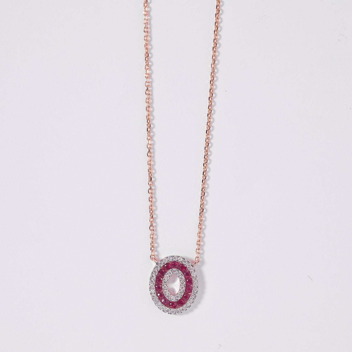Ruby Halo Pendant Necklace