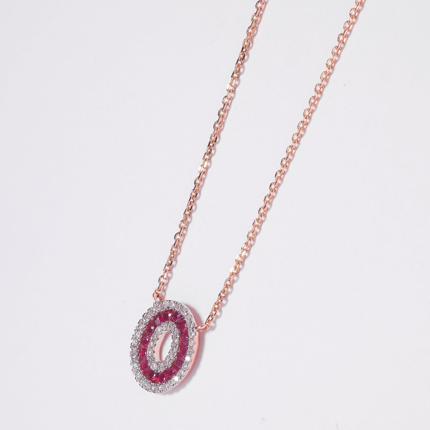 Ruby Halo Pendant Necklace
