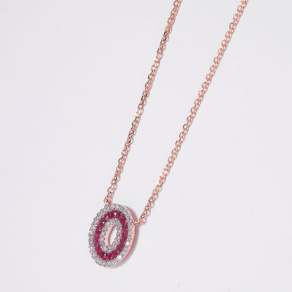 Ruby Halo Pendant Necklace