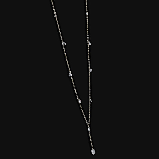 Rose-Cut Diamond Y-Drop Necklace