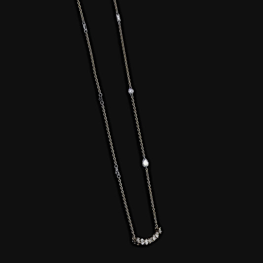 Multi-Shape Fancy Diamond Bar Necklace
