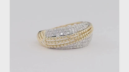 Pave Lattice Natural Diamond Broad Ring