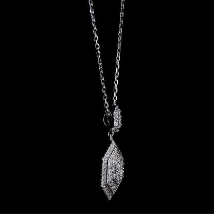 Hexagon Diamond Pendant Necklace