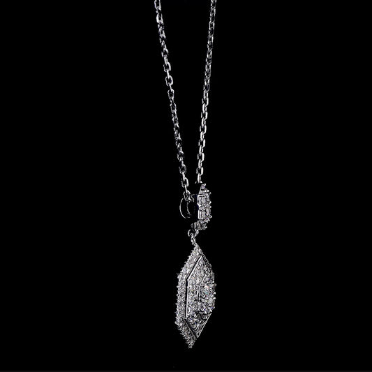 Hexagon Diamond Pendant Necklace