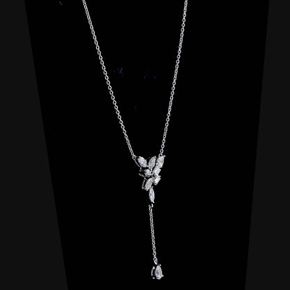 Fancy-Cut Natural Diamond Y Necklace