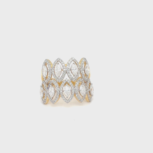 Double Row Marquise Diamond Ring