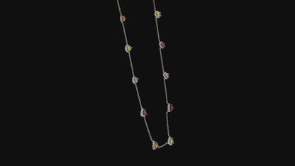Collana Rainbow Sapphire Diamond Station
