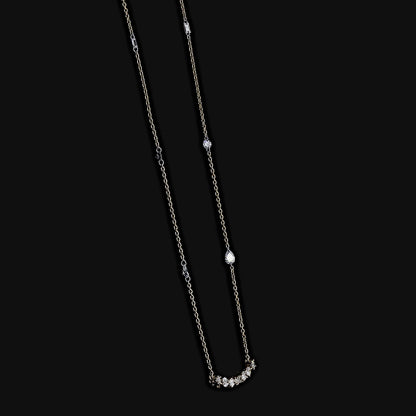 Multi-Shape Fancy Diamond Bar Necklace