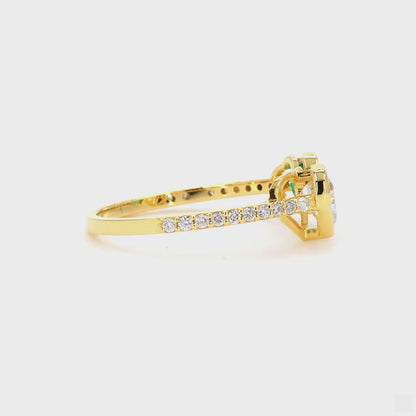 Heart Diamond Natural Emerald Ring