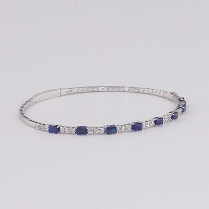 Blue Sapphire Diamond Cuff Bracelet