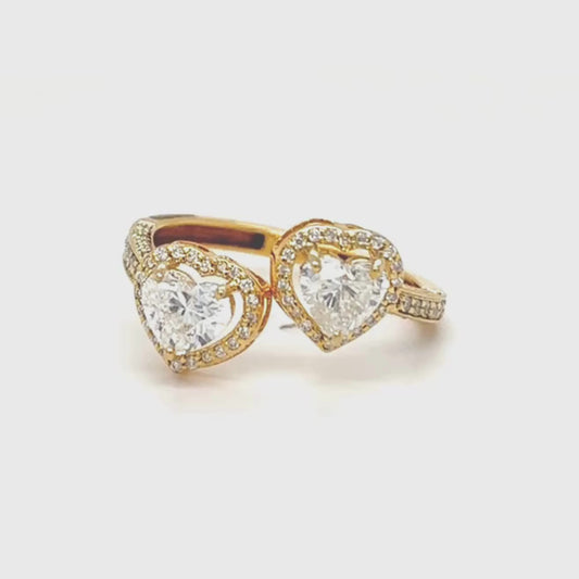 Heart Diamond Bypass Ring